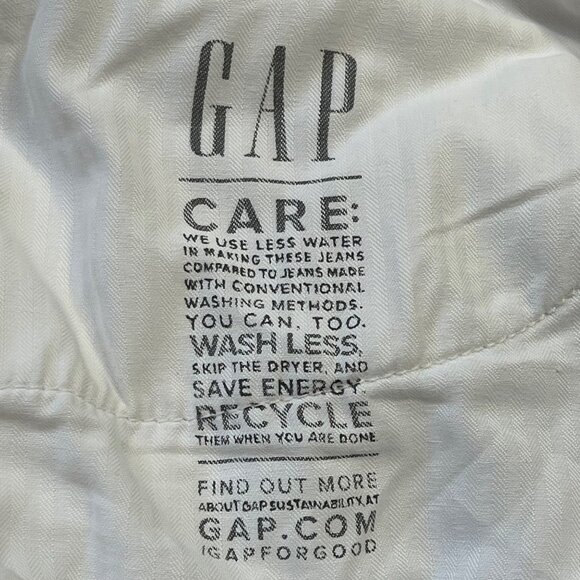 GAP Girlfriend Mid Rise Jeans Women's Plus Size 34 (18R) White Cotton Denim FLAW - Picture 9 of 11